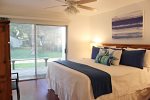 The master bedroom has a king size bed and ia walking distance to the pool 
